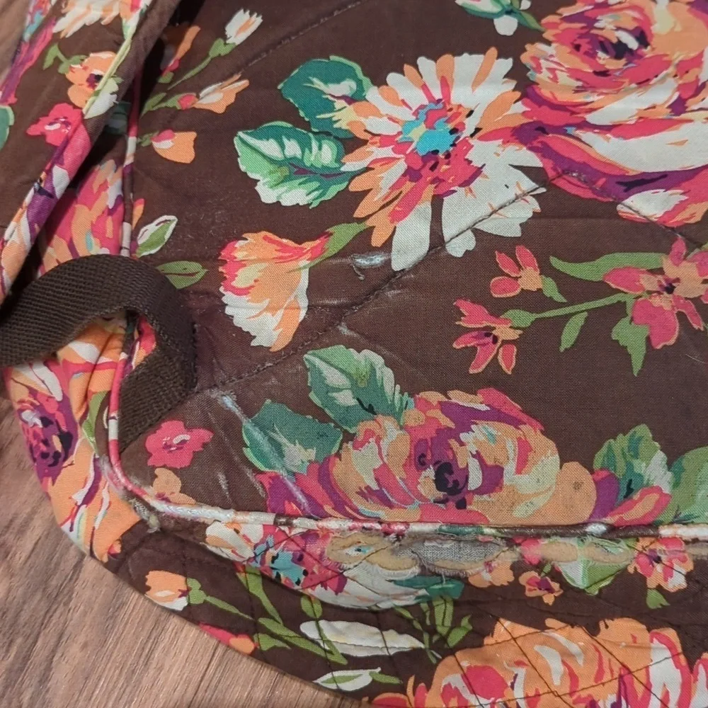 Vera Bradley Floral backpack. Pink and brown floral backpack. - Picture 4 of 11